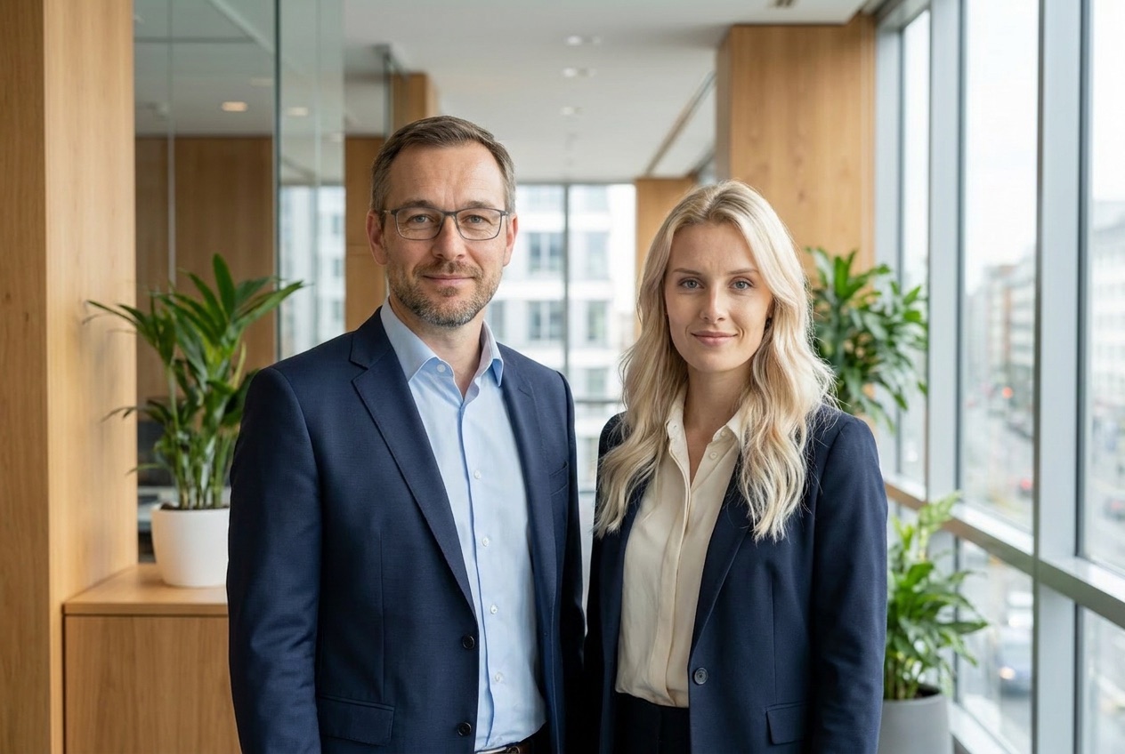 Ludwig Wolf und Lisa Kirchner im Gespr&auml;ch im Berliner B&uuml;ro der SGG Consulting GmbH