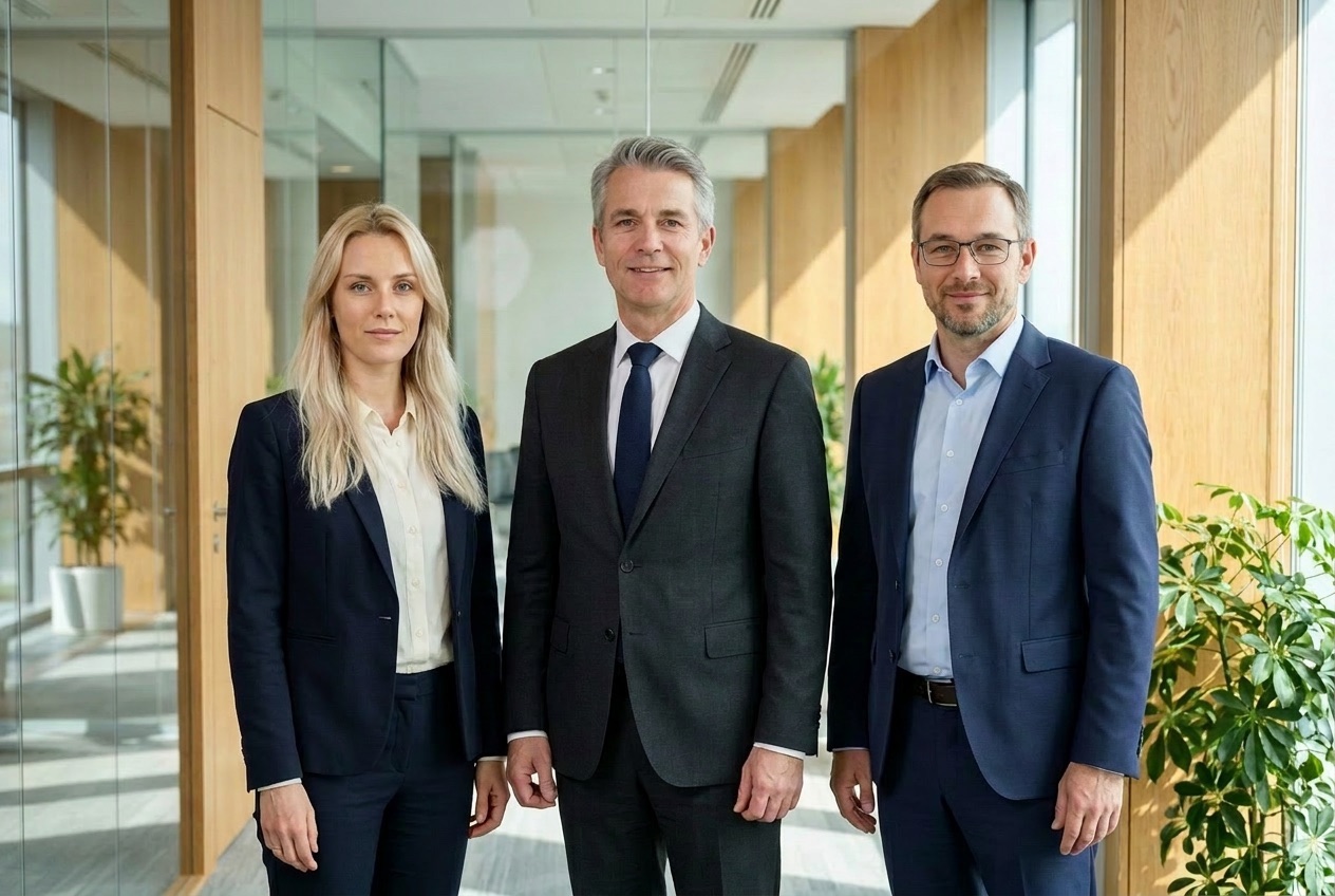 Die Geschäftsführung der SGG Consulting GmbH: Bjorn Reynolds, Lisa Kirchner und Ludwig Wolf